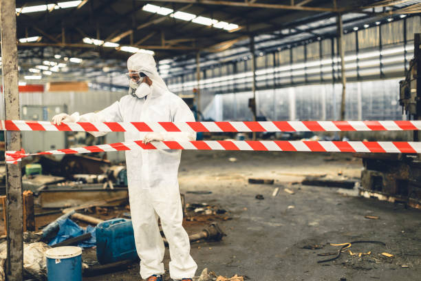 Professional Sewage Cleanup technician working in Hartville, OH